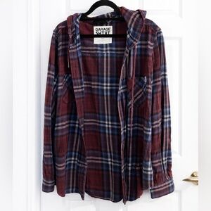 Boyfriend Fit Plaid Flannel with Hood